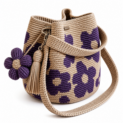 Naus's Flower Crochet tote Bag