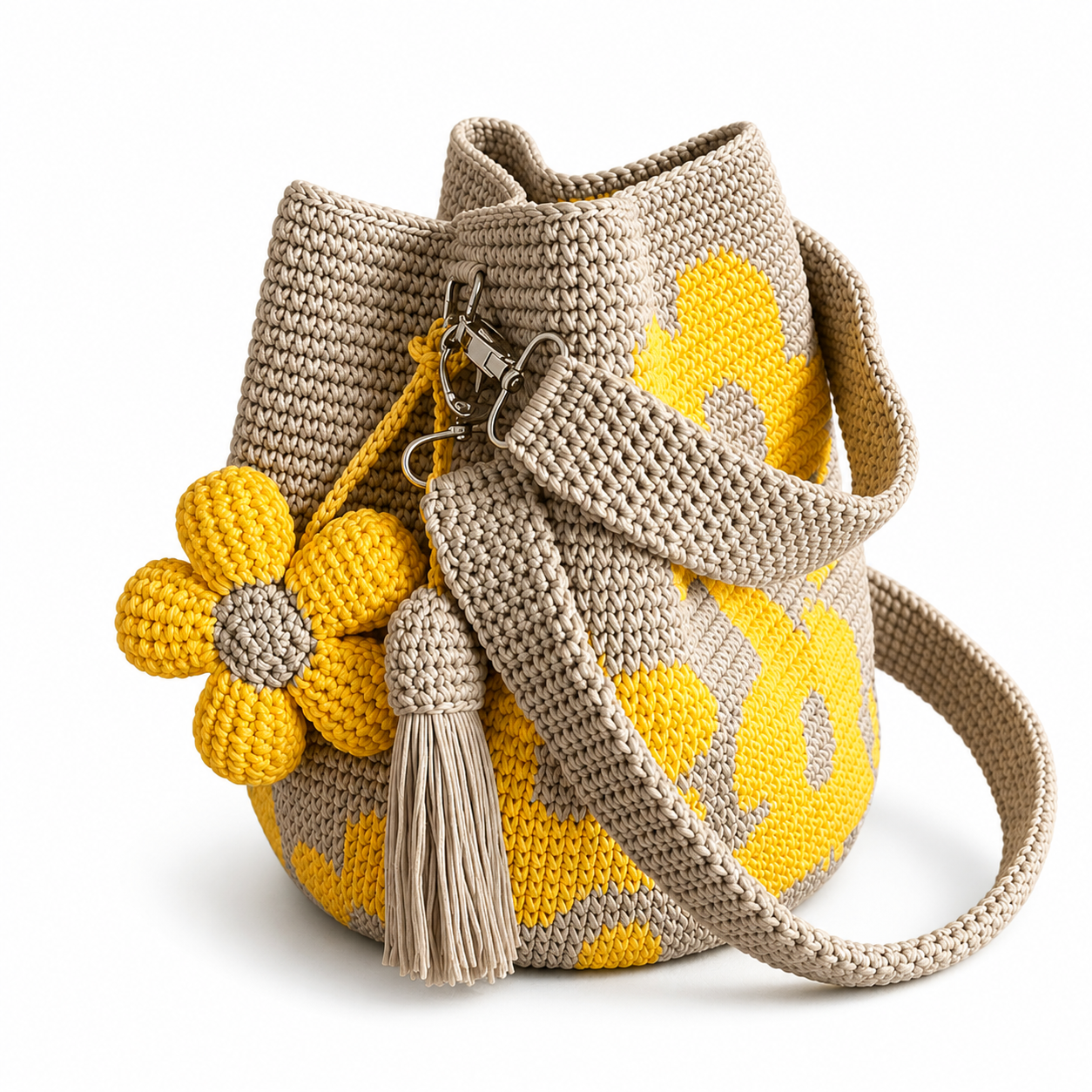Naus's Flower Crochet tote Bag